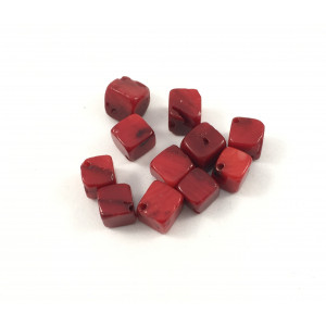 Diamond red bamboo coral beads*